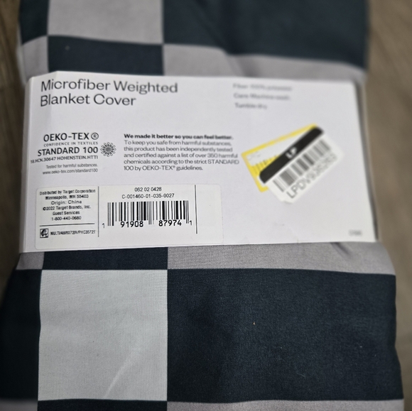 Microfiber Weighted Blanket Cover in Blue and Gray - Picture 2 of 3